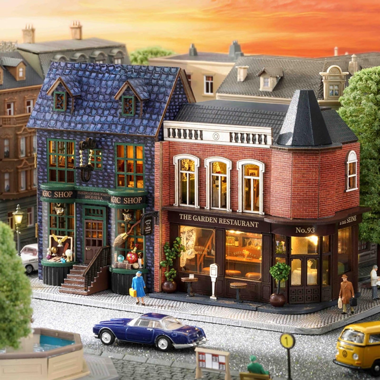 Kisoy DIY Miniature House Kit, Tiny House Building Kit with Furniture and LED Light for Adults and Teens, DIY Mini House Craft Kit, Decorations/Gifts for Family and Friends(Magic Shop)