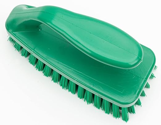 SPARTA Scrub Brush with Iron Shaped Handle and Stiff Bristles, Heavy Duty Scrubber Brush for Kitchen, Bathroom, Shower, Tile, Sink, Carpet and Bakepans, Polypropylene, 6 Inches, Green, (Pack of 6)
