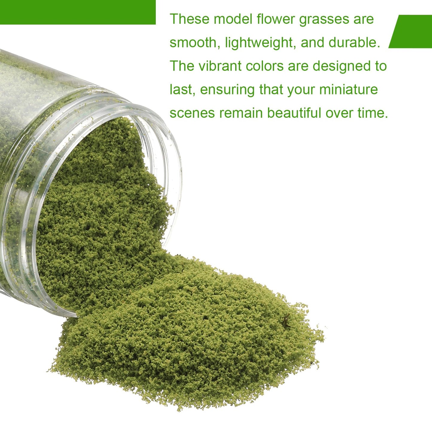 CoCud Model Grass Terrain Powder, 185ml Capacity, Fake Miniature Flower Grass Tree Sponge Green/Yellow - (Applications: DIY Dollhouse Fairy Garden Model Railway Landscape), 2-Pieces