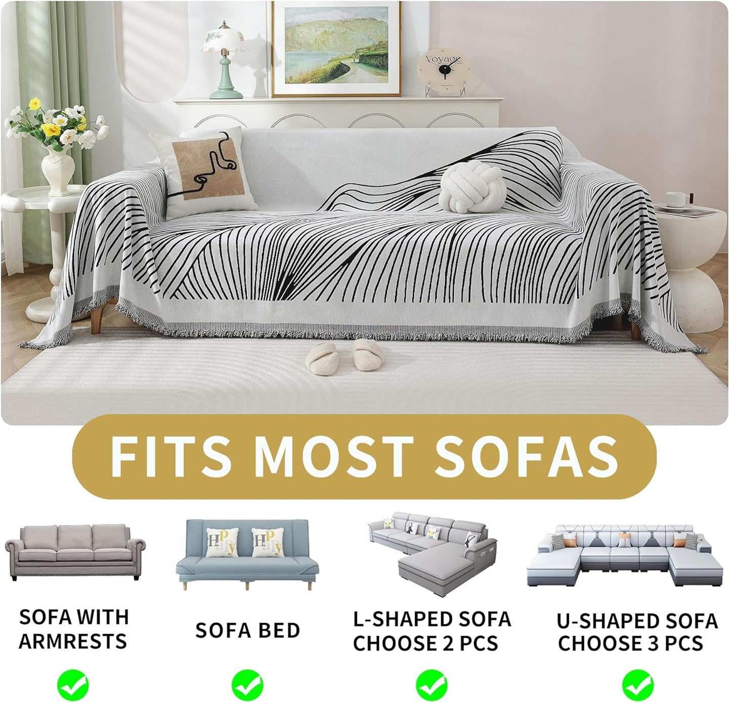 Non Slip Sofa Covers Couch Covers for 3 Cushion Couch Sofa Pet Friendly Washable Couch Covers for Sofa, Soft Thick Sectional Couch Covers L Shape Furniture Protector for Kids, Dogs 91" X134"