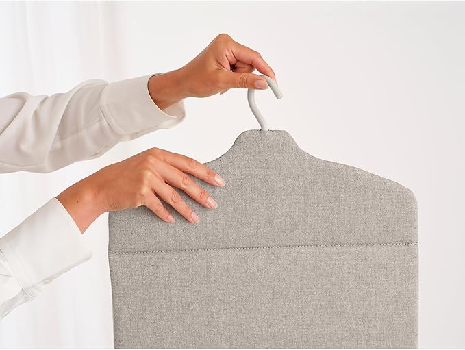 Brabantia - Foldable Steam Board - for High Pressure Clothes Steaming - Solid Heat Resistant Surface - Versatile Hanging Hook - Easier Steaming with Handheld Steamers - 36 x 16 inches - Gray