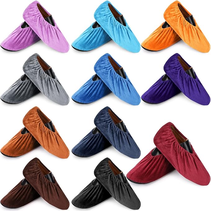 JaGely 11 Pairs Reusable Non Slip Cloth Shoe Covers Washable Thickened Boot Shoe Covers for Indoors and Households(Multicolor)