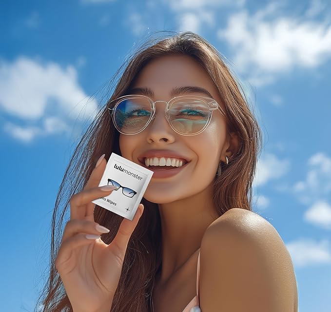 Lens Cleaning Wipes for Eyeglasses Lulumonster, [Pre-Moistened Individually Wrapped Wipes] [Non-Scratching & Non-Streaking] Cleaner Wipes for Glasses, Sunglass, Phone Screen Camera Lens, Goggles (150)