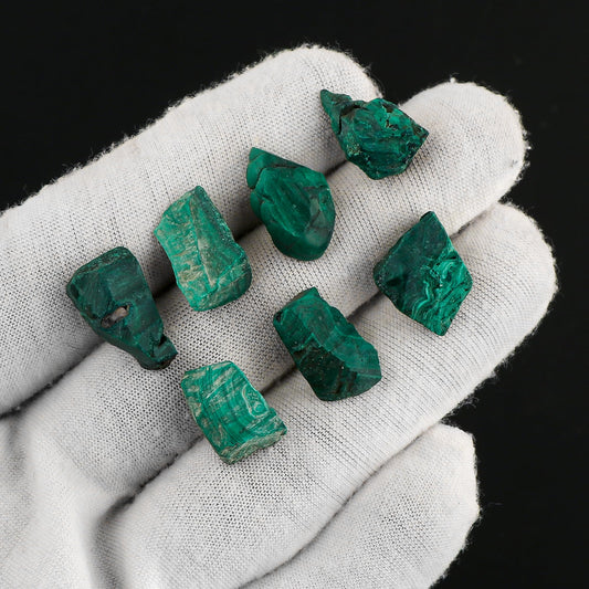CRYSTALIS 100cts Natural Malachite Raw Crystals, Loose Gemstone Wholesale Bulk Rough Jewelry Making Supply, Chakra And Healing Stones, Wire Wrapping, DIY, Tumbling, Gem Collection (8-15mm)