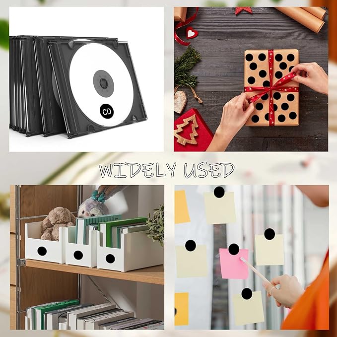 0.75 Inch 4Rolls 4000pcs Colorful Dots Sealing Stickers,3/4"Round Permanent Adhesive Color Coding Labels,Black Dots Stickers for Home Decorative, Storage Bins, Moving Containers & Organization