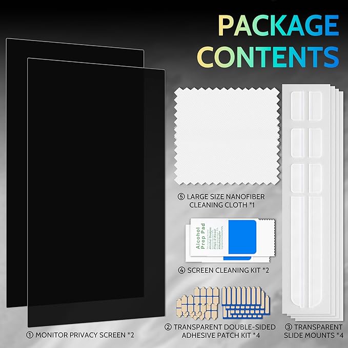 [2 Pack] 31.5 Inch Privacy Screen for Computer Monitor 16:9 Aspect Ratio, Eye Protection Anti Blue Light Glare Shield, 31.5inch Removable Black Blackout Anti Spy Desktop Security Private Filter