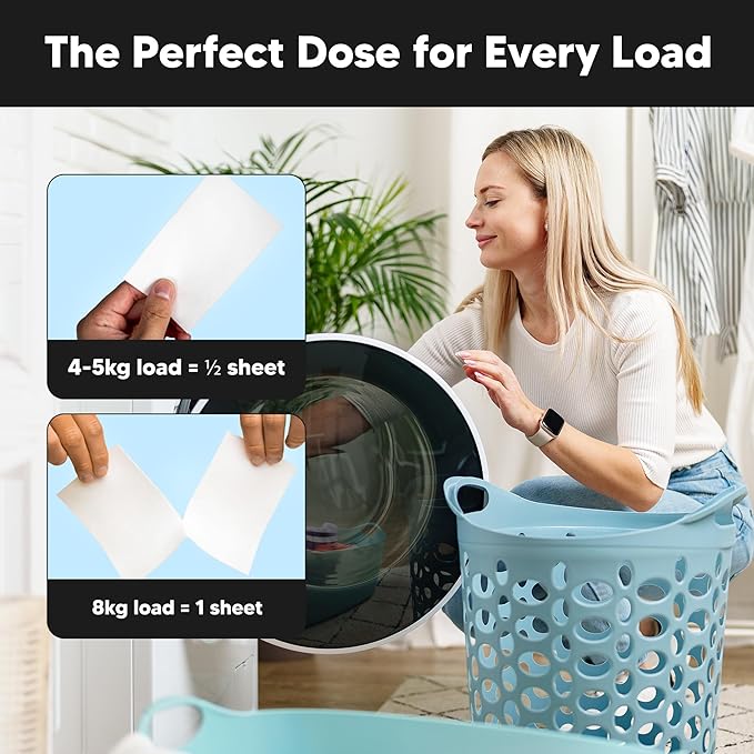Lucent Globe Laundry Detergent Sheets. Pre-Measured Laundry Sheets. Powerful Stain Removal. Works in All Clothes Washers. (1 Pack - 64 Washes, Ocean Breeze)