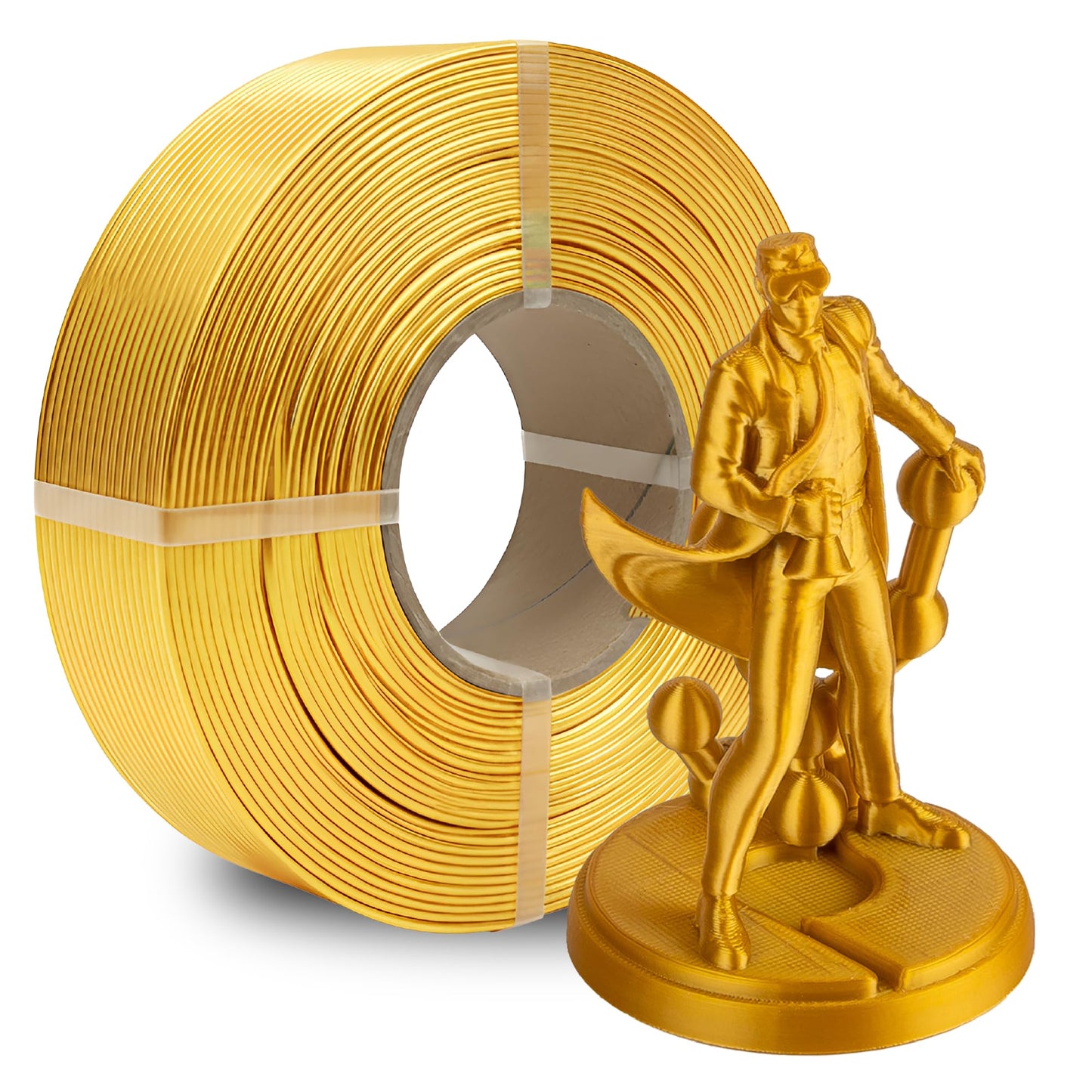 Polymaker Panchroma Refill Spool Silk Gold PLA 3D Printing Filament Refill, Compatible with All Reusable Spools and All Major FD