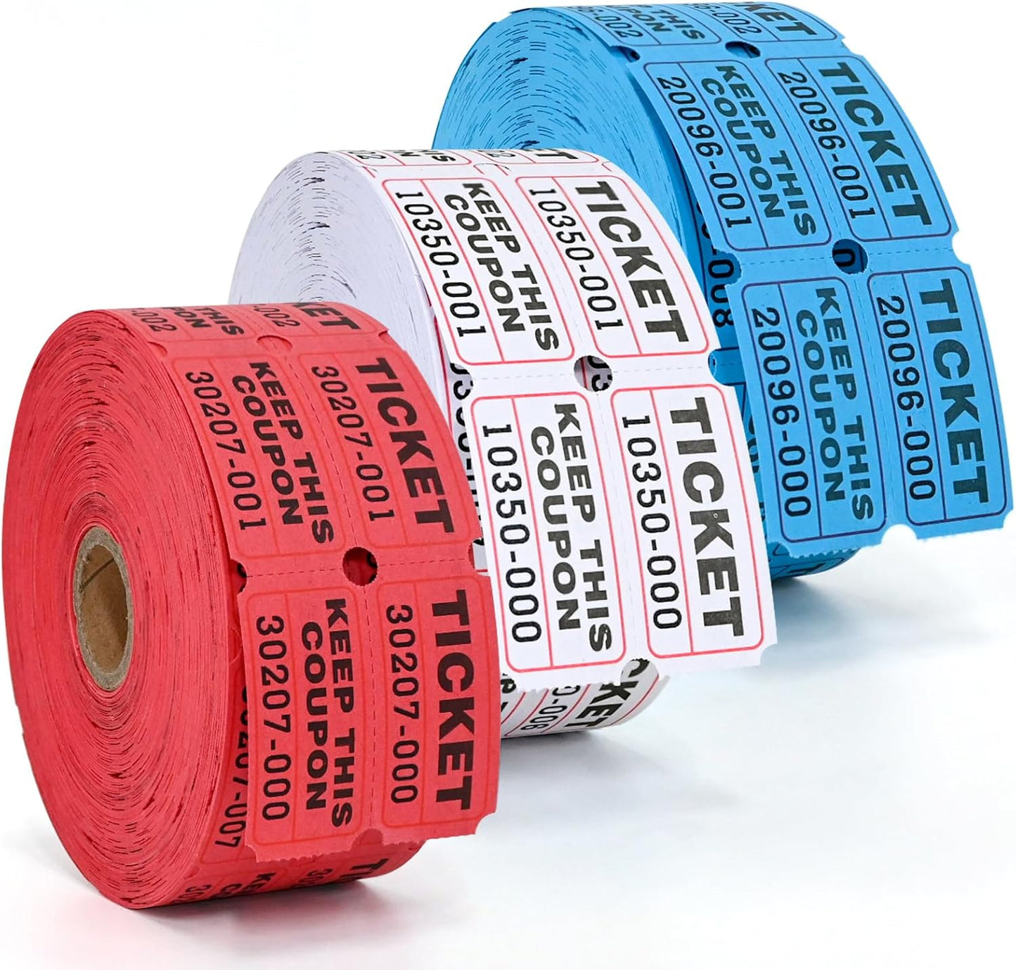L LIKED Raffle Tickets Double Roll,Consecutively Numbered,50/50 Raffle Tickets for Event,Party,Prize,Drawing(3000 PCS Assorted)