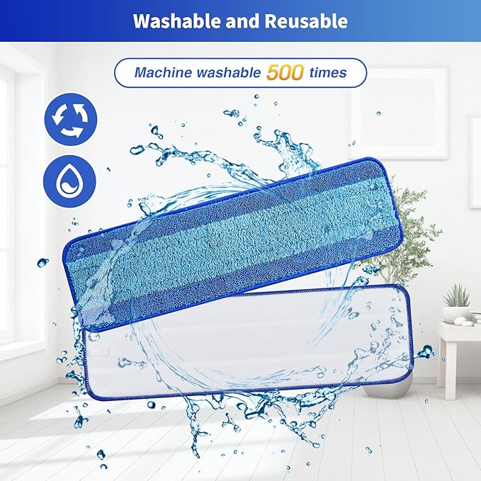 10 Pack Microfiber Cleaning Pads for Bona Family of Mops,Washable & Reusable Mop Pads Refill Replacement Safe for Hardwood and Multi-Surfac Floors Have Super-Absorbent