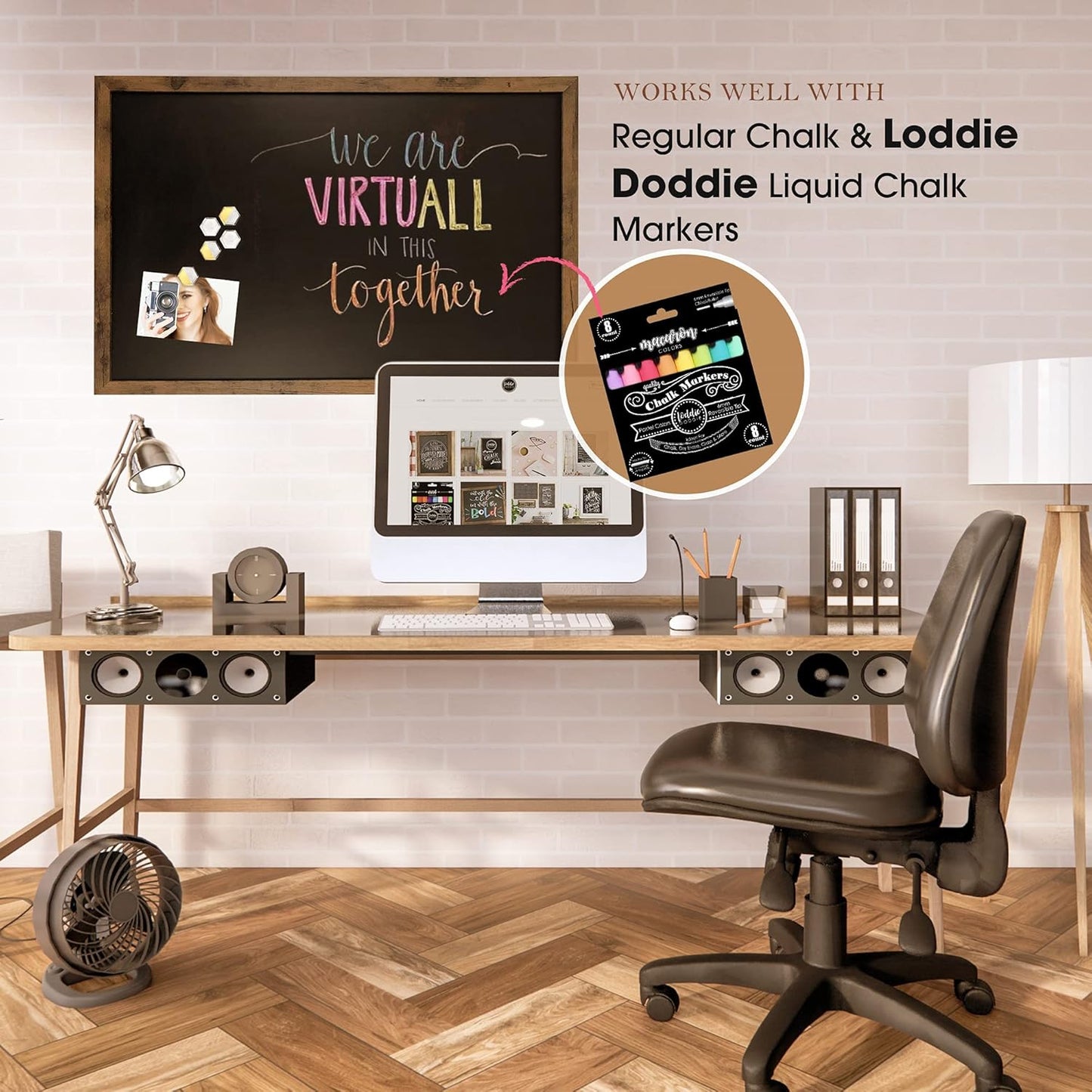 Loddie Doddie Magnetic Chalkboard & Magnet Board - 24" x 36" Rustic Wood Frame - Easy-Erase Stain-Resistant - Hanging Wall Chalkboard