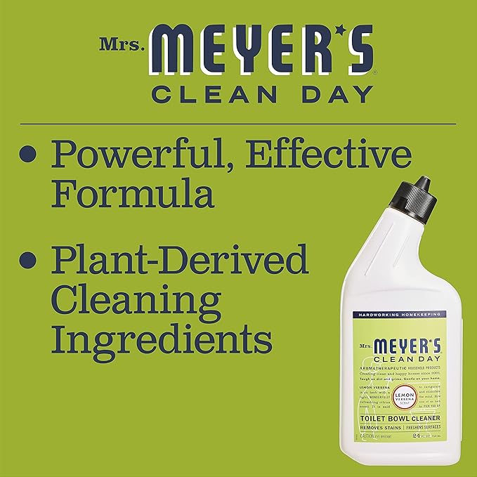 Mrs. MEYER'S CLEAN DAY Liquid Toilet Bowl Cleaner, Stain Removing, Lemon Verbena, 24 oz (Pack of 3)