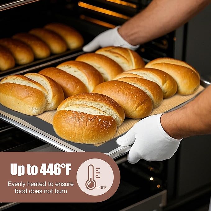 2-Pack Non-Stick Silicone Baking Mat, Food Safe Silicone Mats for Baking Cookies and Macarons - Silicone Baking Sheet(Gray）