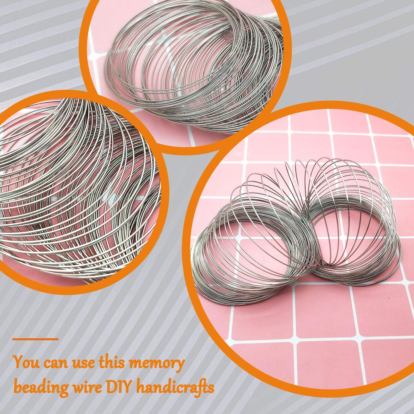 500 Loops Jewelry Wire Memory Beading Wire Steel Memory Wire Cuff Bangle Bracelet for Jewelry Making Supplies Art Creation Bracelet Necklace DIY Crafts Making Jewelry Making Dolls