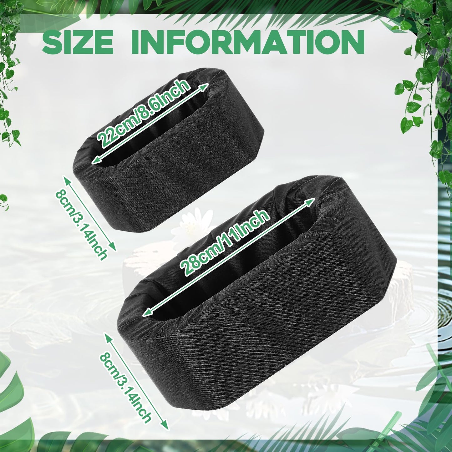 RimCereal 2 Pcs Floating Pond Planter Woven Fabric Floating Planters for Ponds Hydroponics Ponds Water Features and Decorations (Oval,9 Inches/ 5.5 Inches)