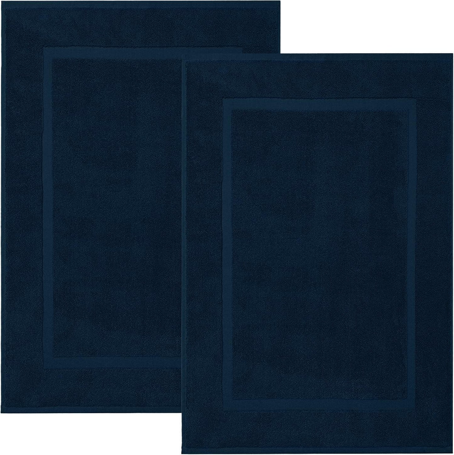 DAN RIVER Classic Cotton Bath Mats Set of 2 – Not a Bathroom Rug, Ultra Soft, Highly Absorbent & Machine Washable Bath Mat Towel for Bathroom Floor Mat – Durable, Quick-Dry, 21x34 Inches, Blue Opal
