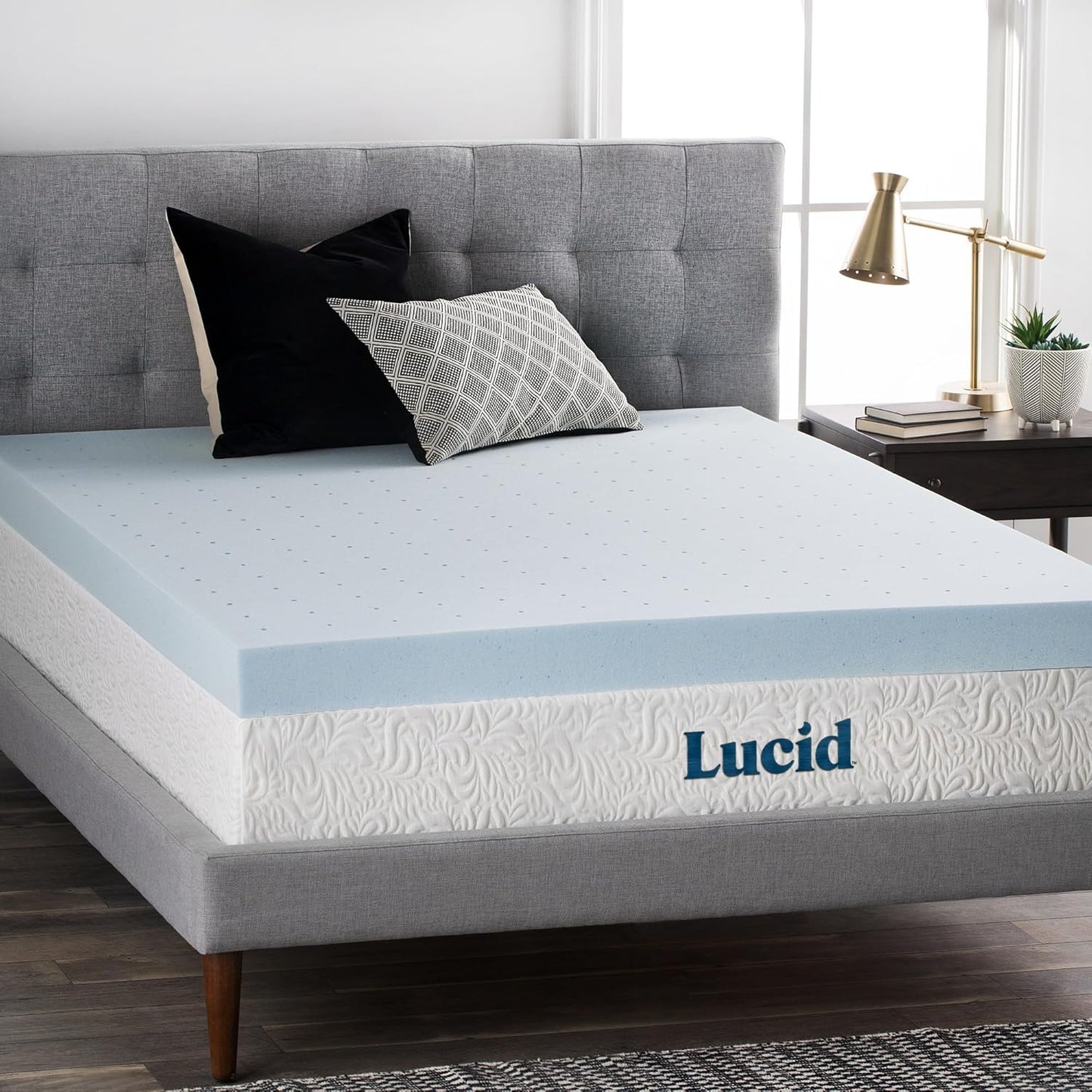 LUCID - LU40FF30GT 4 Inch Gel Memory Foam Mattress Topper-Ventilated Design-Ultra Plush-Full