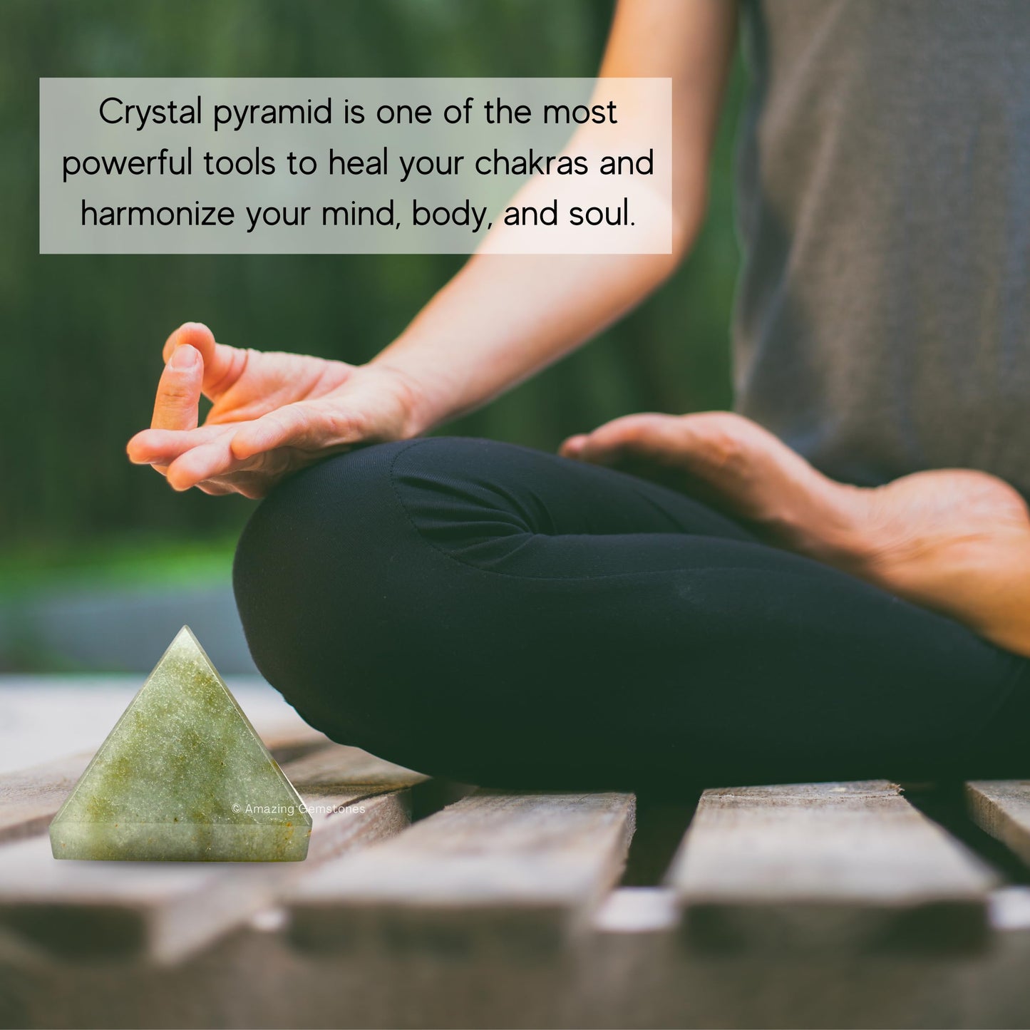 Green Aventurine Pyramid Crystal Healing Stones - 1.5" Great Pyramid Figurine of Natural Stone Pyramid for Meditation, Reiki, Chakra Balancing and Crystal Pyramids Grid
