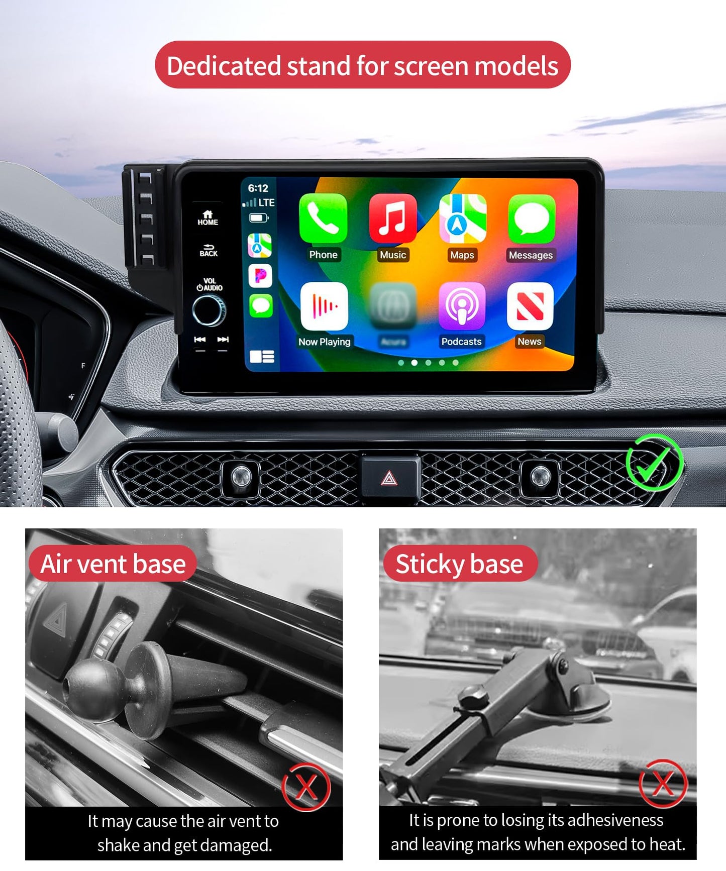 Masergogo Wireless Charging Car Phone Holder For Acura Integra 2023-2025 Integra Type S 2024 2025/Adx 2025 Accessories 7/9 Inch