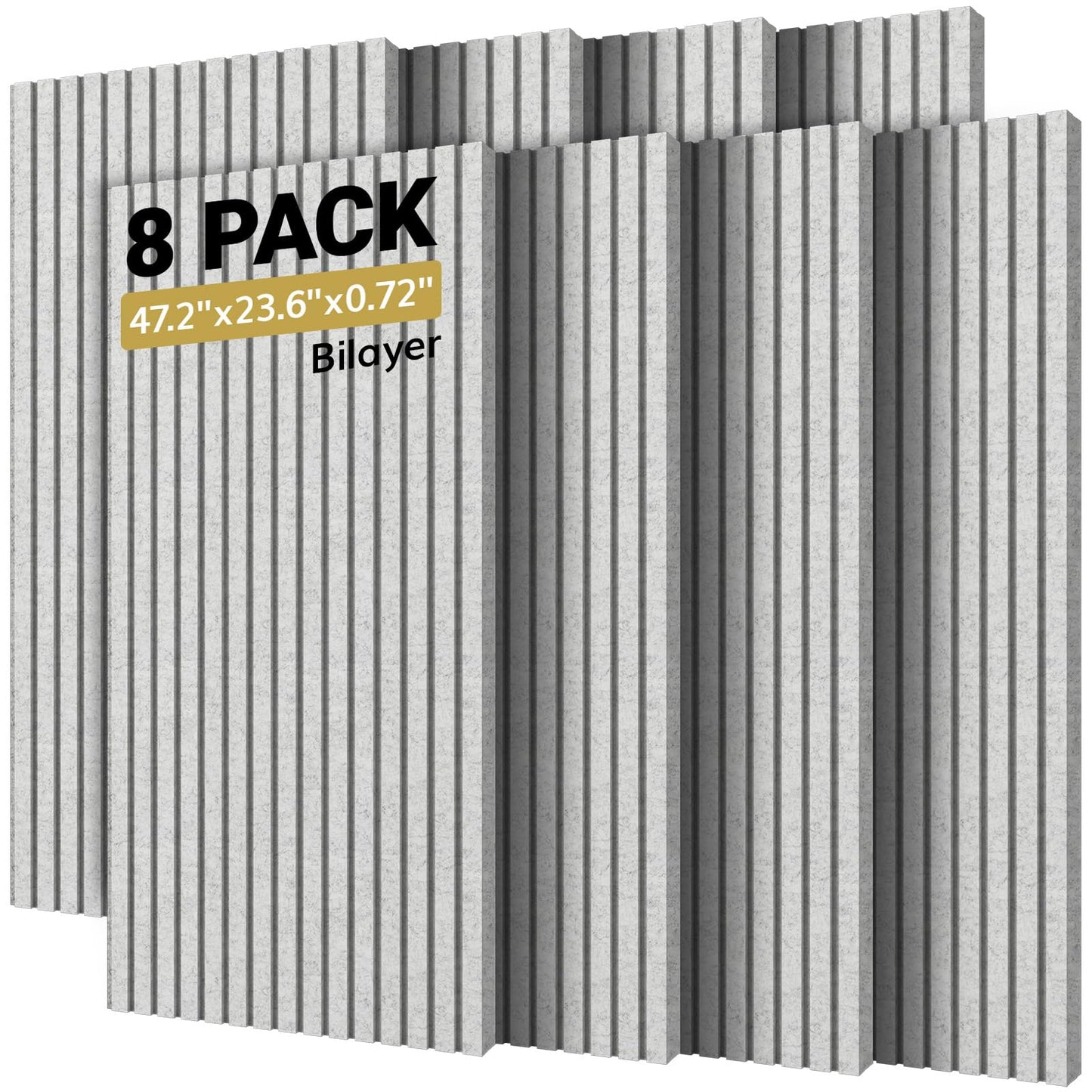 TONOR Dual-Layer Thickened Acoustic Wall Panels Self Adhesive, 8 pack 47.2x23.6x0.72 High Density Large Sound Proof Panels for W