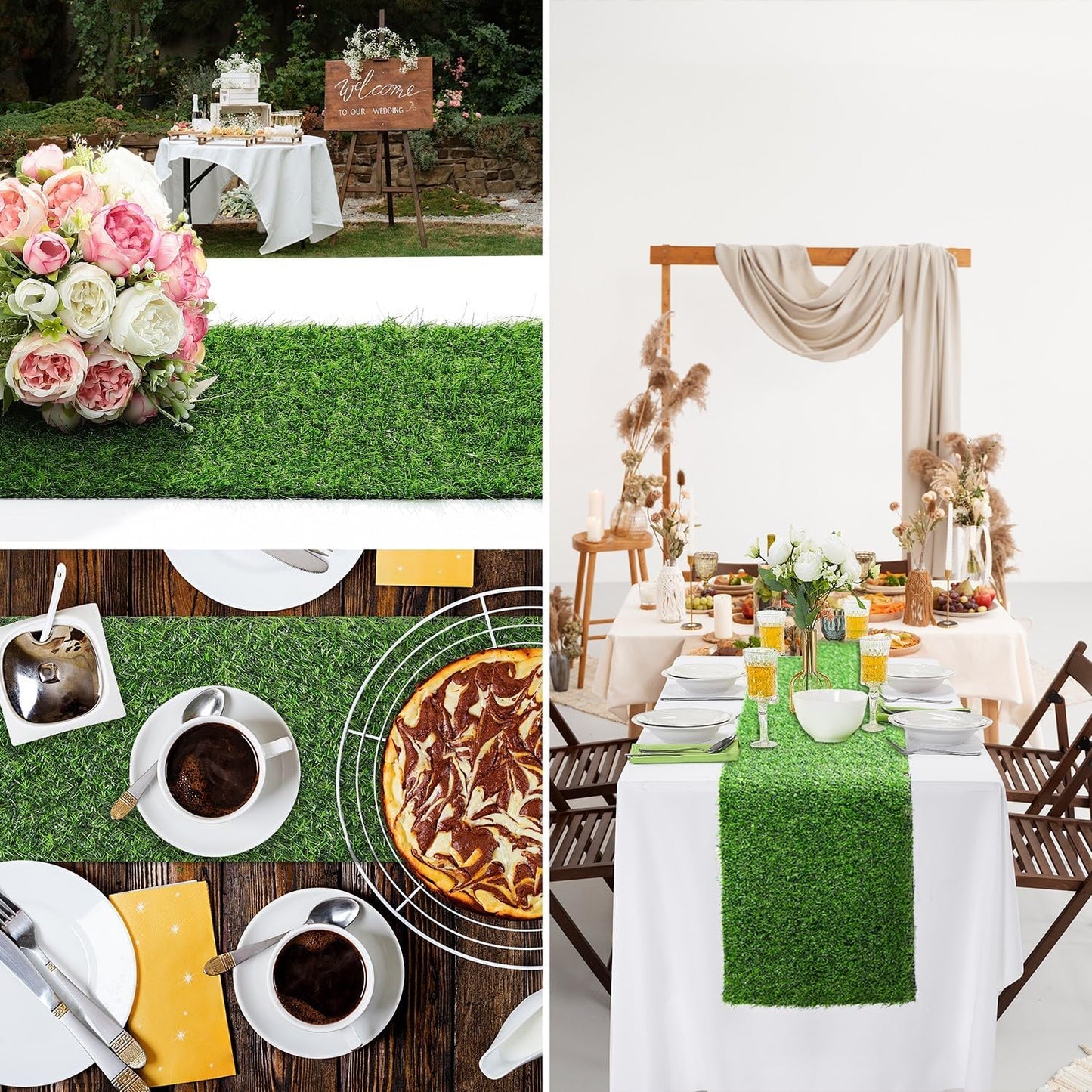 Artificial Grass Table Runners-13 x 120 Inches Faux Grass Table Runner for Golf Themed Party,Synthetic Turf Table Runner for Wedding Party, Birthday, Banquet, Baby Shower, Home Decor