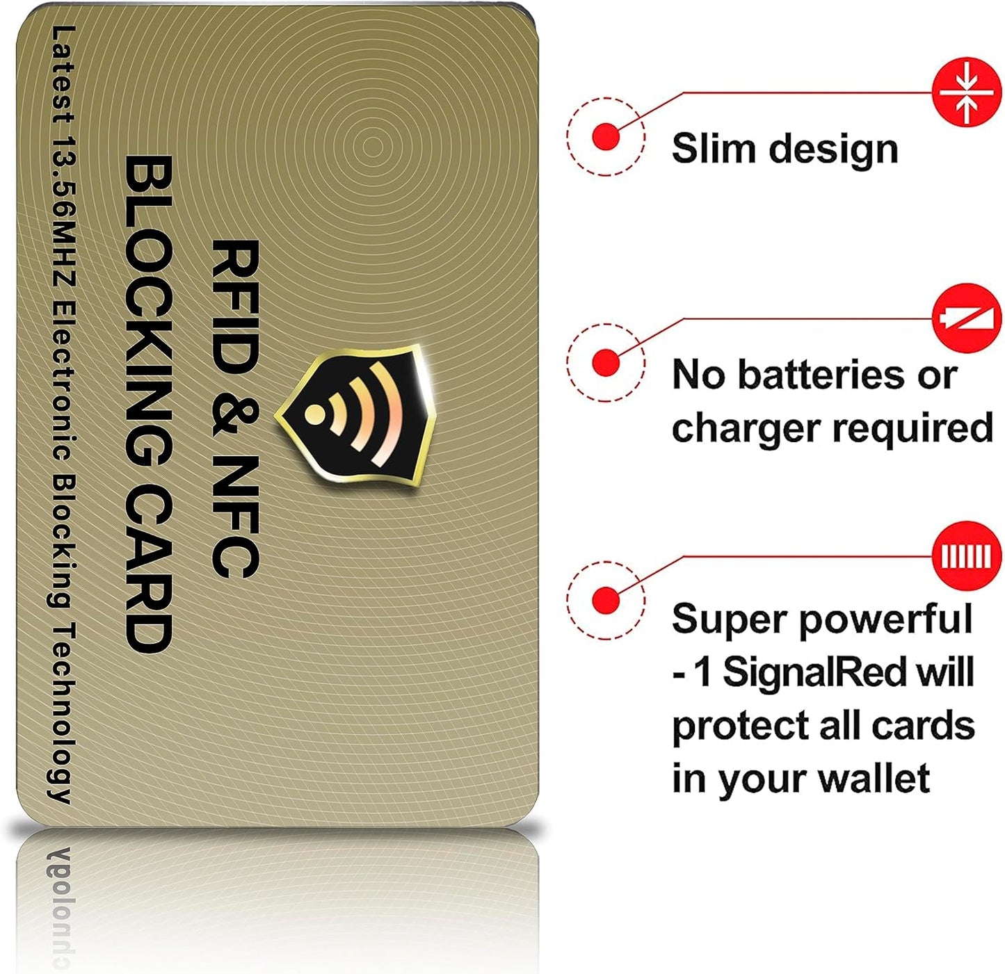 SaiTech IT RFID Blocking Cards - 2 Pack, Protects Entire Wallet/Purse, NFC/Contactless Bank Card Protector - Golden