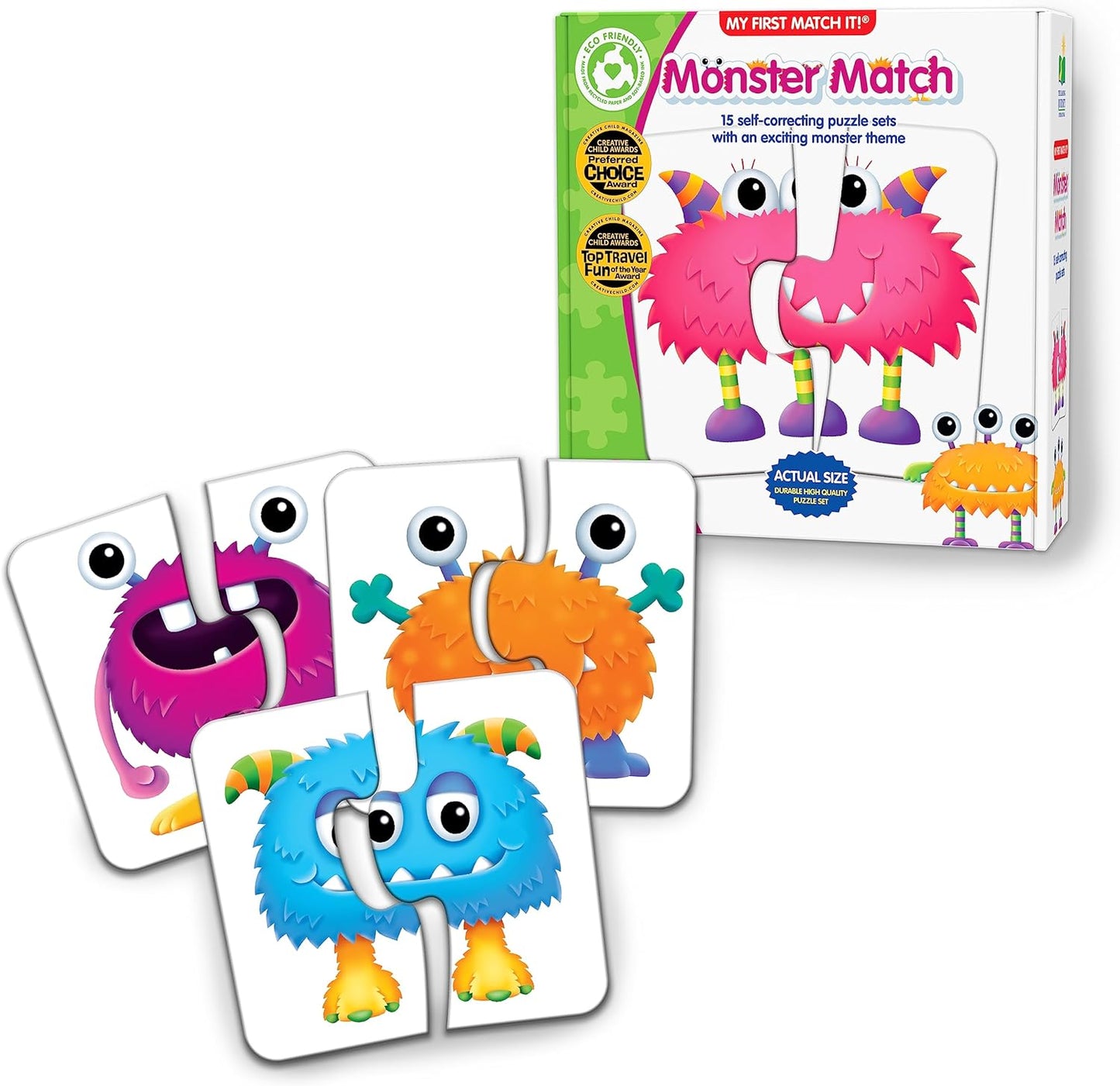 The Learning Journey: My First Match It - Monster Match - Puzzle Games for Toddlers - 15 Self-Correcting Matching Picture Game - Award Winning Toys