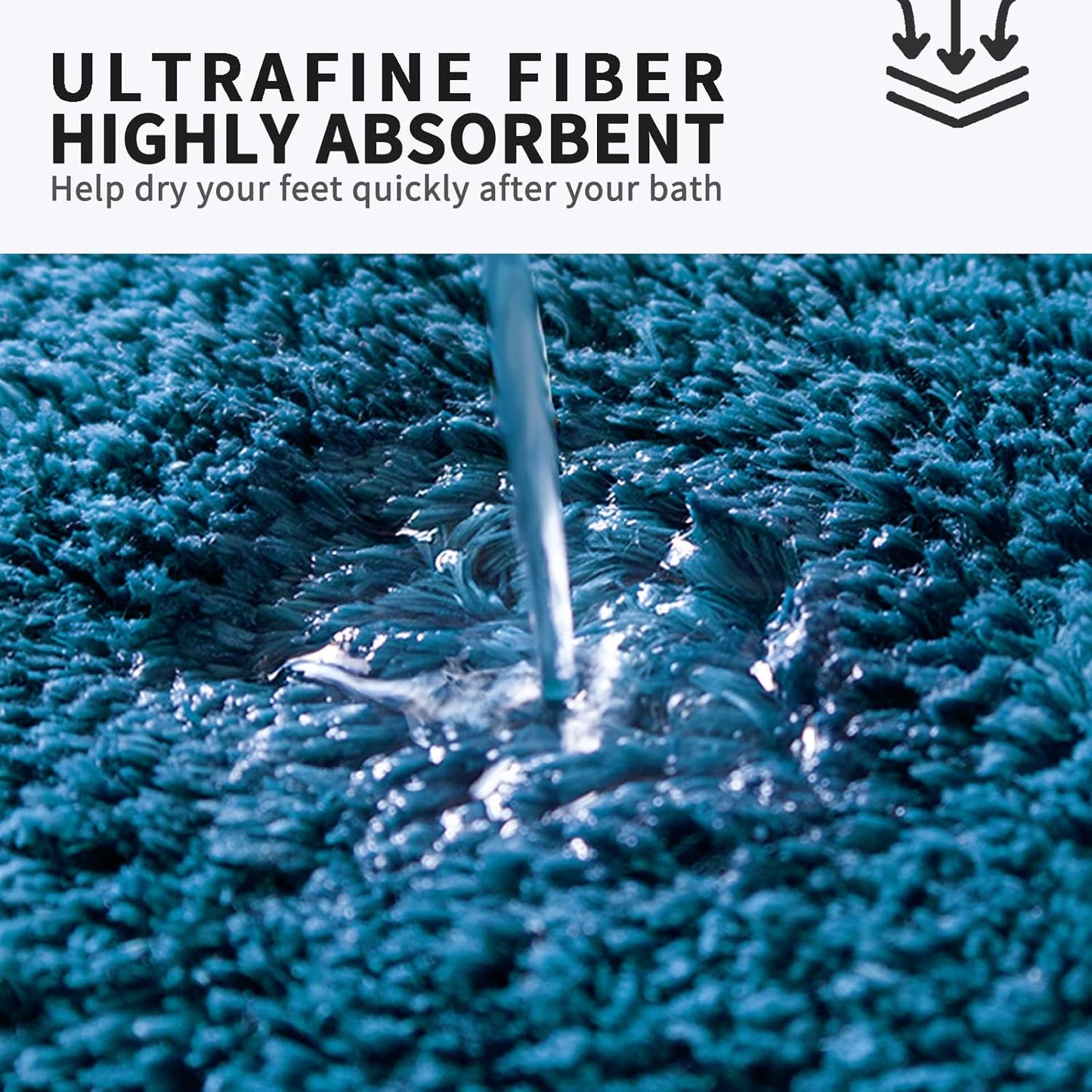 FIFU Bathroom Runner Rug 24" W x 48" L, Bath Mats for Bathroom, Bedroom & Kitchen, Non-Slip Rubber Latex Backing, Comfort & Soft Shower Bathmat & Carpet for Sink, Home & Hallways, Peacock Blue