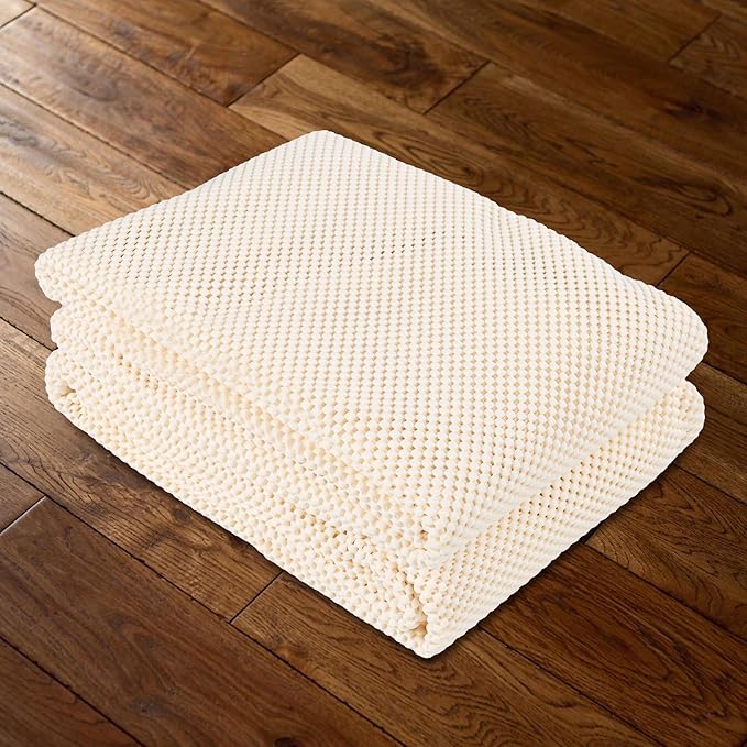 Superior Rio Reversible Rug Pad, Non-Slip, Non-Skid, Thick Mesh Design, Floor Protector, Padding, Furniture Gripper Mat, Slide Stopper, Foam Grip, Polymer Coated Polyester, 6' x 9', Cream