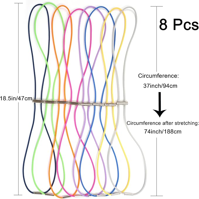 Garbage Can Bands 8 Pcs Trash Can Bands Adjustable Large Rubber Bands Fits 8-33 Gallon Trash Cans for Kitchen Home Office School Garbage Elastic Bands