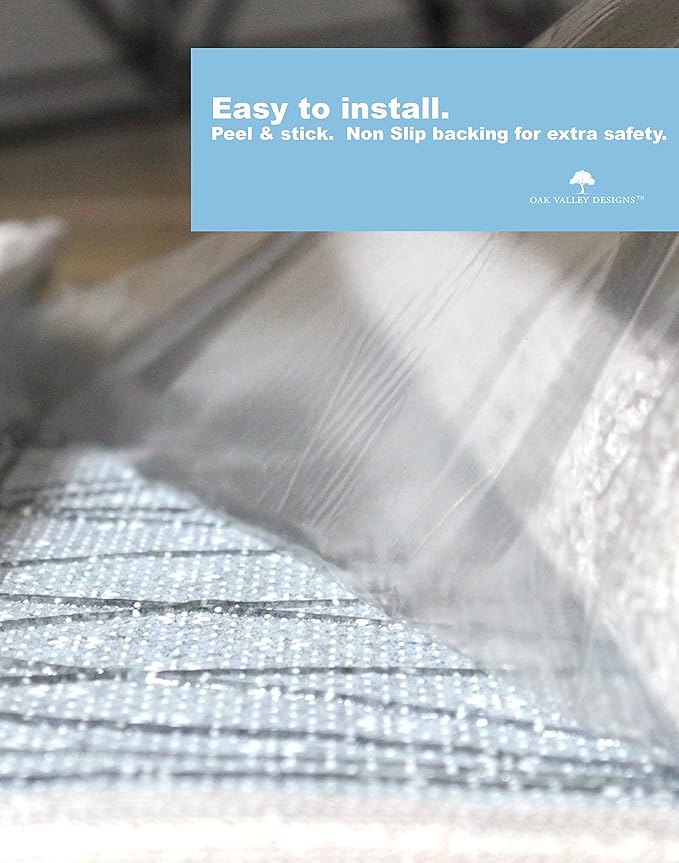 Oak Valley Designs™ Rounded Bullnose Carpet Stair Treads - Anti Slip Indoor Stair Mats for Wooden Stairs, Style: Stoney Brook, Black Walnut 31" W X 9.75" D (Set of 14)