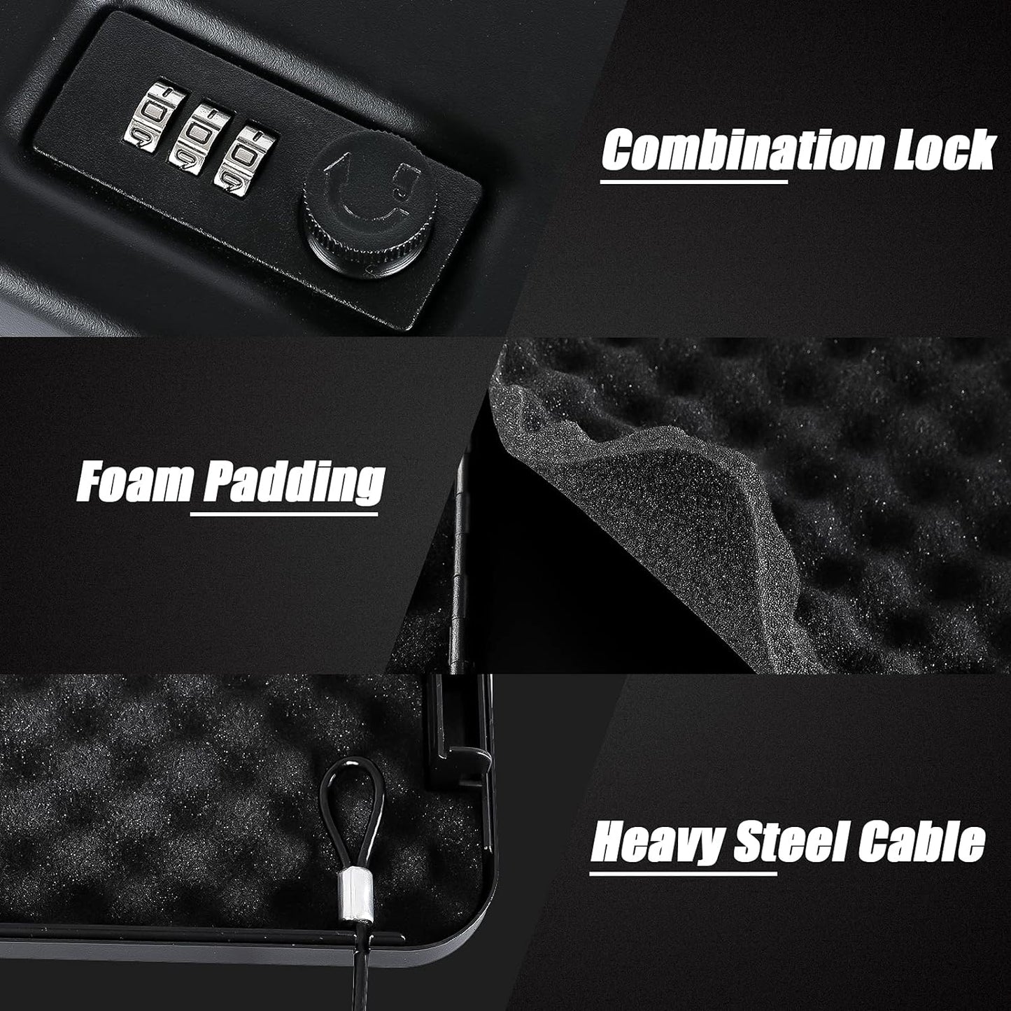 Dalmbox Gun Safe for Pistols Small Handgun Lock Box with Combination Lock Portable Travel Pistol Safe for Car, Home, Travel