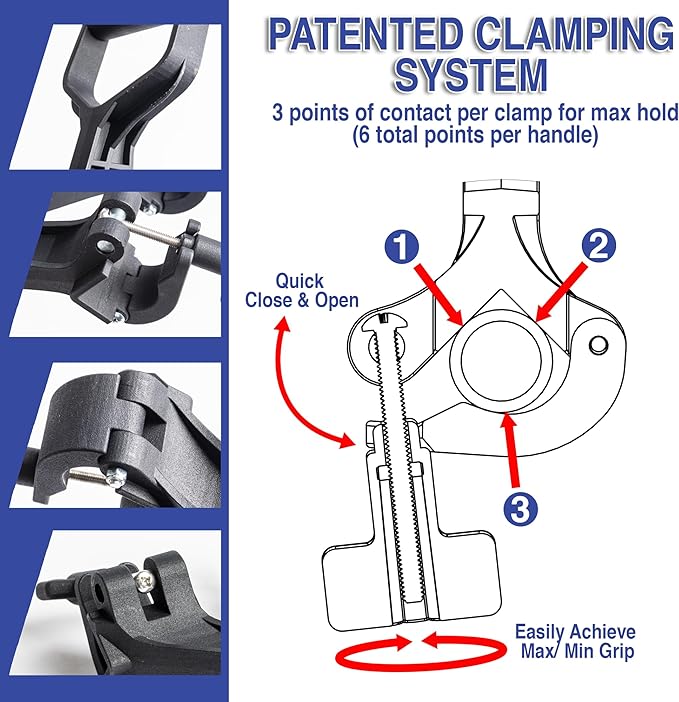 Universal Handle Attachment for Snow Shovel, Weedeater, String Trimmer, Rake & More | Versatile Ergonomic Back Saving Attachment for All Gardening Tools | Made in The USA