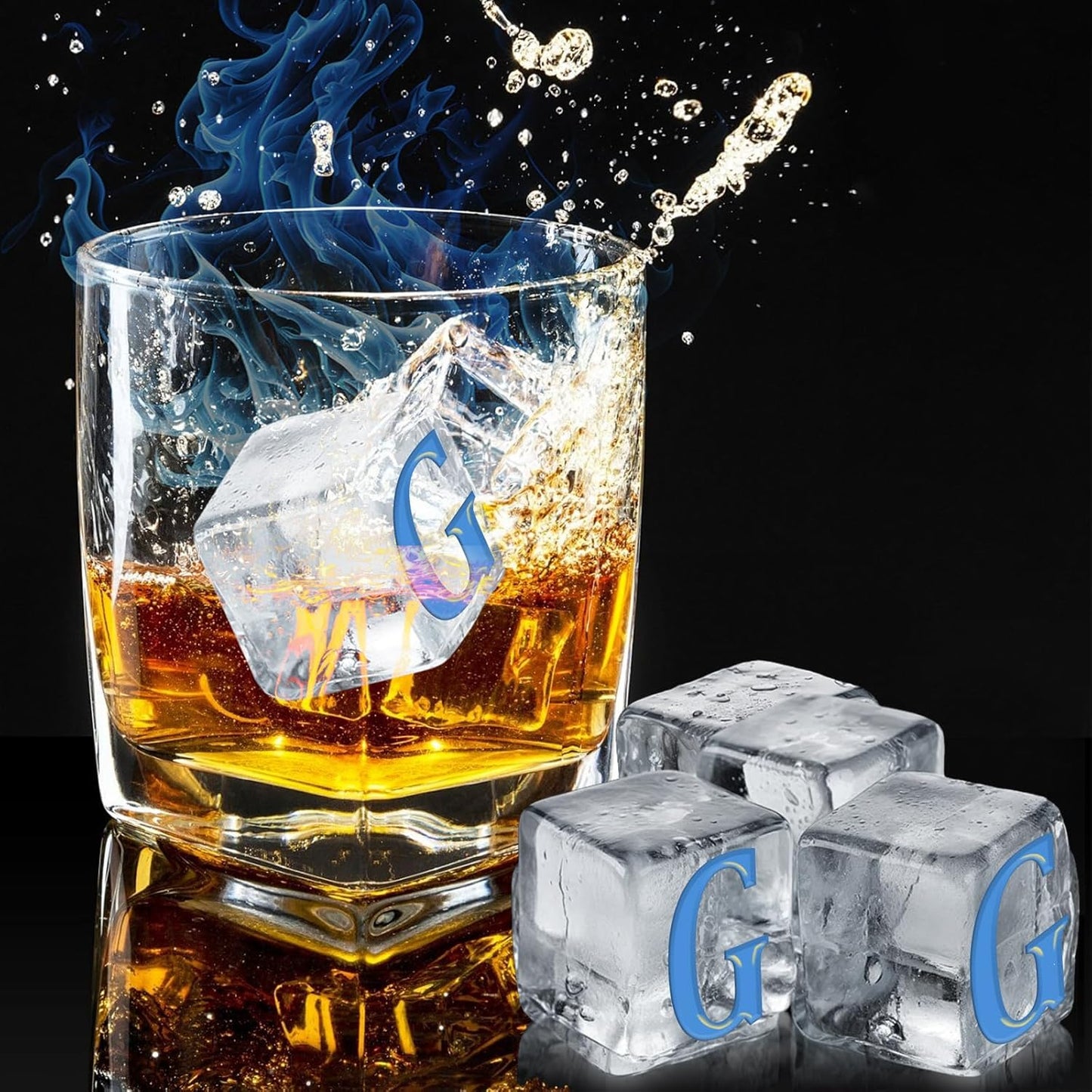 6 Pcs 2" Letter Silicone Personalized Ice Cube Mold,Personalized Ice Mold with 2mm Depth,Create Unique Whiskey Ice Cubes in Style with our Customizable Ice Mold (Letter R)