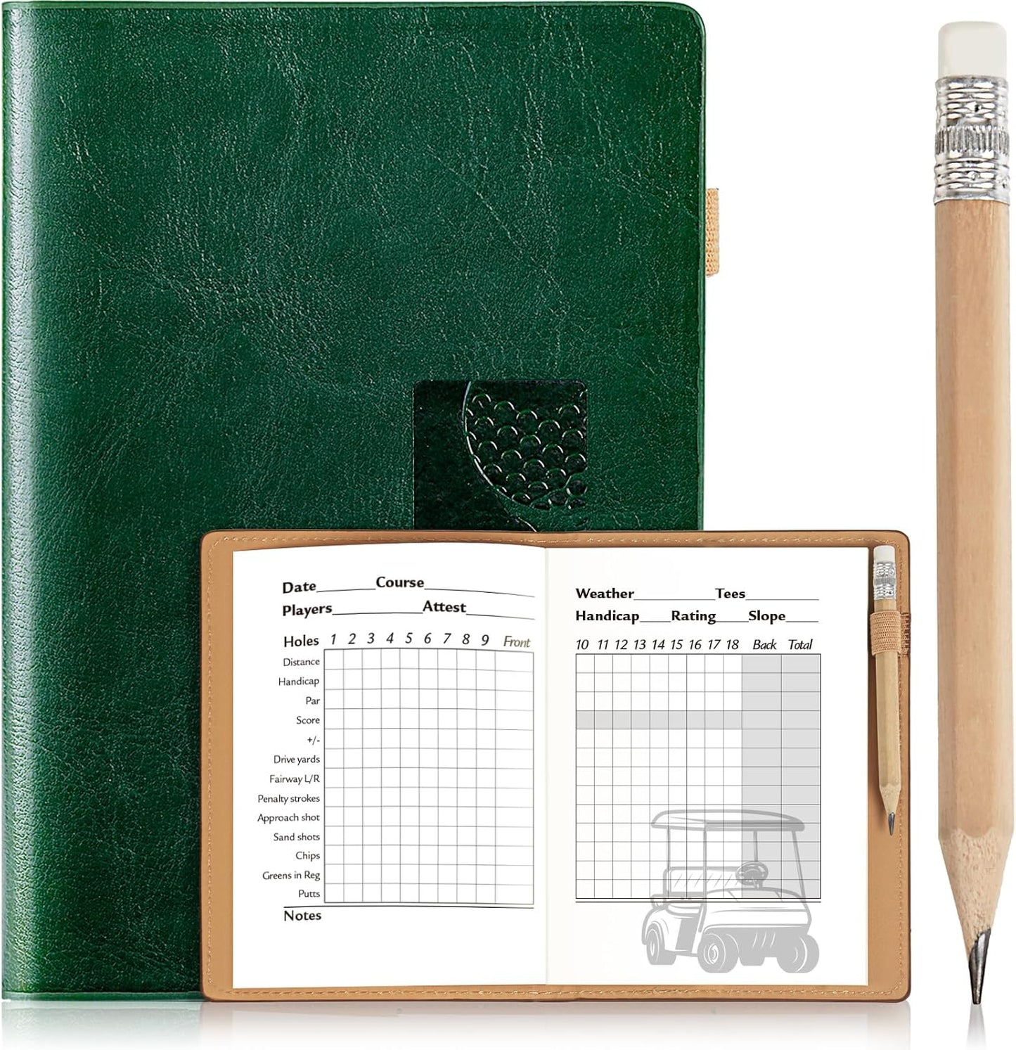 Set for Dad Includes Golf Scorecard Book, Bag Tag with 5 Tees & Golf Club-Shaped Pen - Funny Birthday Present from Daughter, Son or Kids,Best Dad by Par
