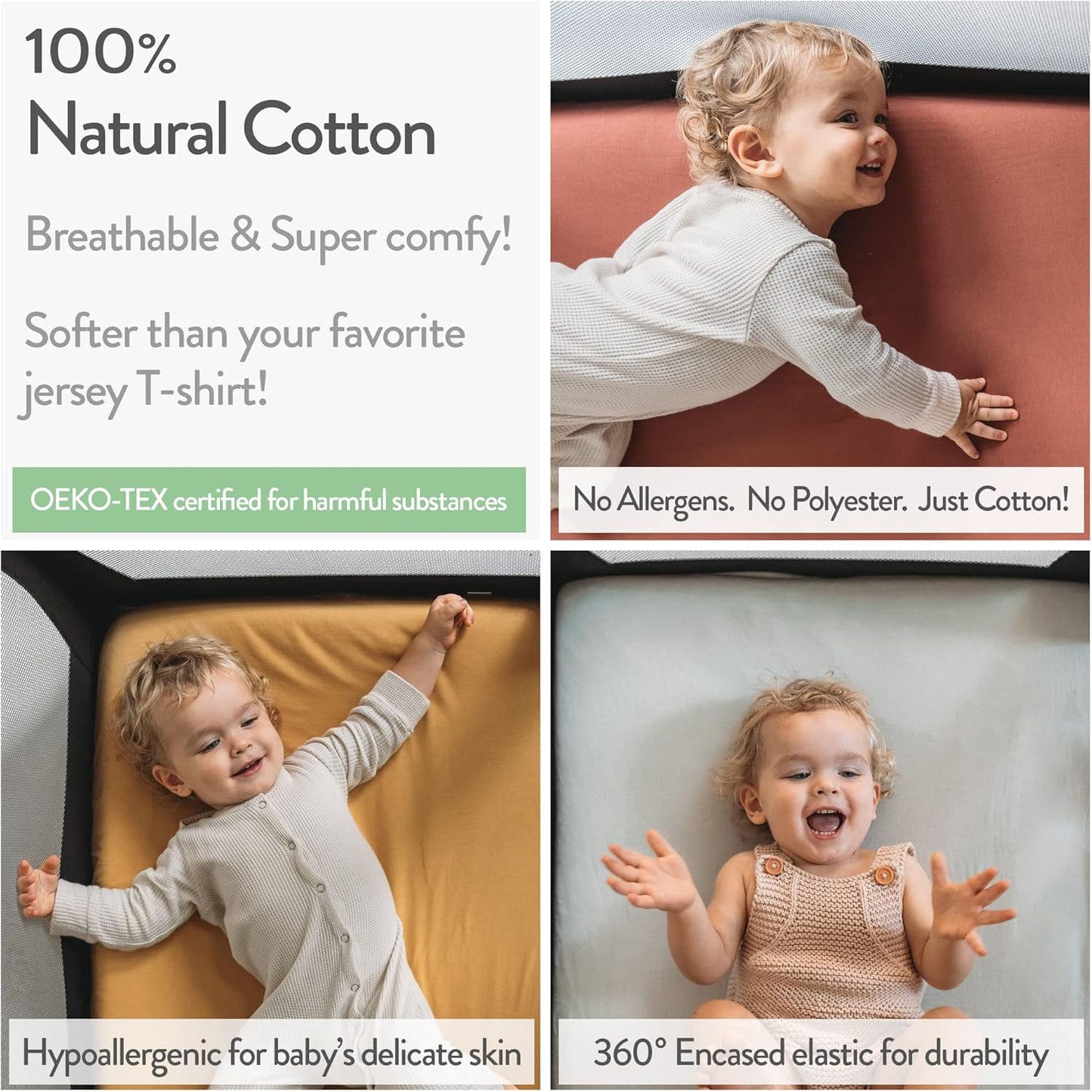 Travel Crib Fitted Sheets for Baby Bjorn, Guava Lotus Travel Crib and 24 x 42 Inch Travel Light Playard Mattress – Snuggly Soft 100% Jersey Cotton – Pale Pink + Lilac – 2 Pack
