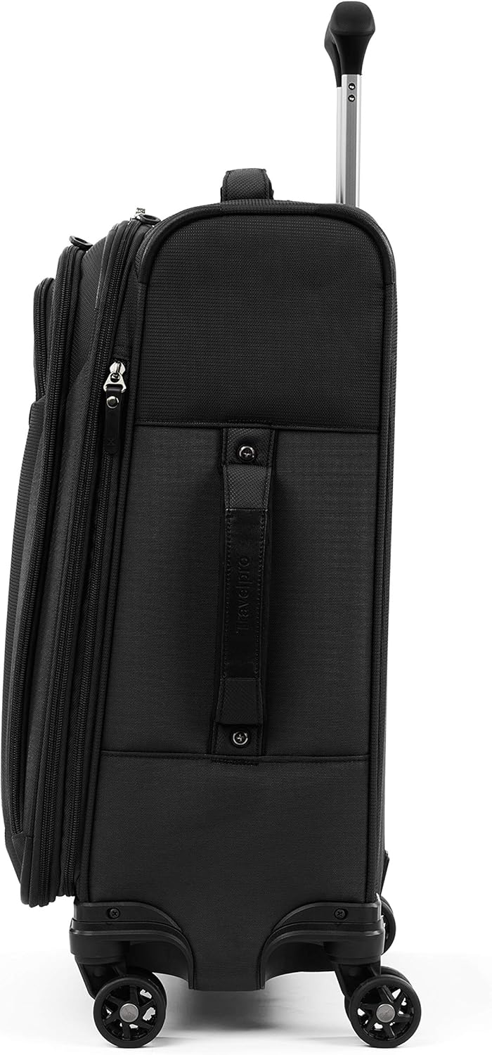 Travelpro Tourlite Softside 2-Piece Set, Expandable Luggage with 4 Spinner Wheels, Lightweight Suitcase, 21" Carry-On, 25" Checked Medium, Black