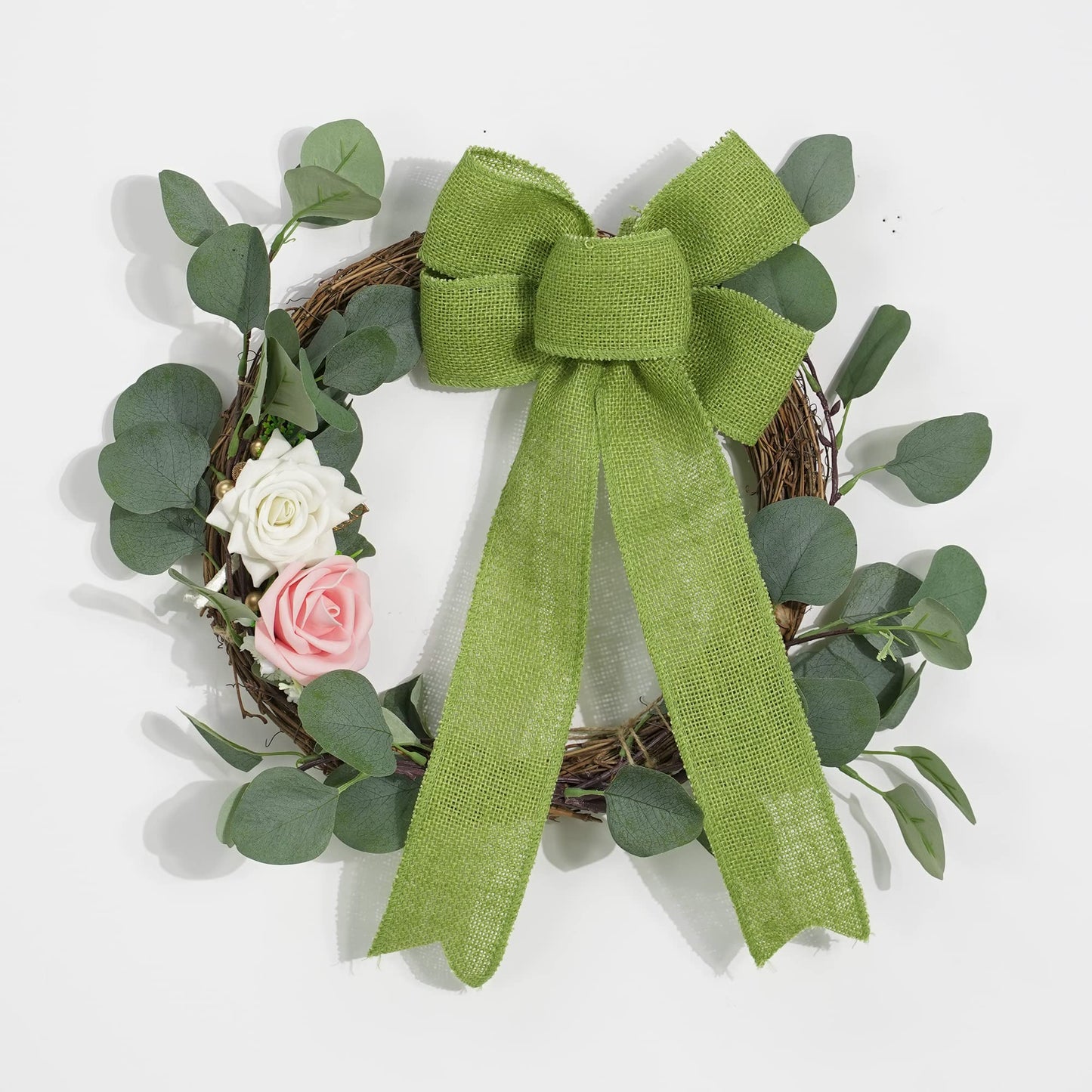MEEDEE Sage Green Burlap Ribbon 2.5 inch Natural Jute Burlap Ribbon Sage Ribbon Burlap Roll Jute Ribbon Craft Ribbon Fabric Ribbon for Rustic Party Wedding Decorating Wreath Bows Making (10 Yards)