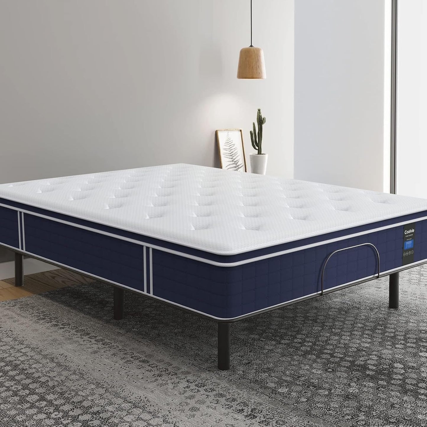 Coolvie Firm Twin Mattress for Adults in a Box, 12 Inch Twin Bed Mattress with Extra Lumbar & Shoulder Support, Hybrid Memory Foam & Pocket Spring for Pressure Relief, 100-Night Trial