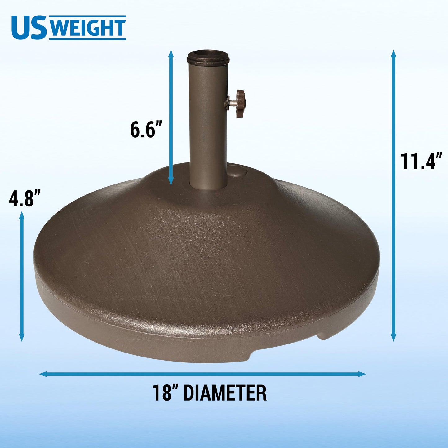 US Weight Fillable Round Umbrella Base - for Use with Patio Table – Heavy Duty Base- Made in the USA