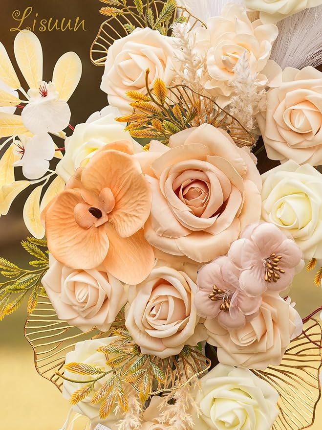 Wedding Arch Flowers, Artificial Flowers for Decoration, Large Flower Swag for Boho Styles Wedding Ceremony Floral Decor - Pack of 2