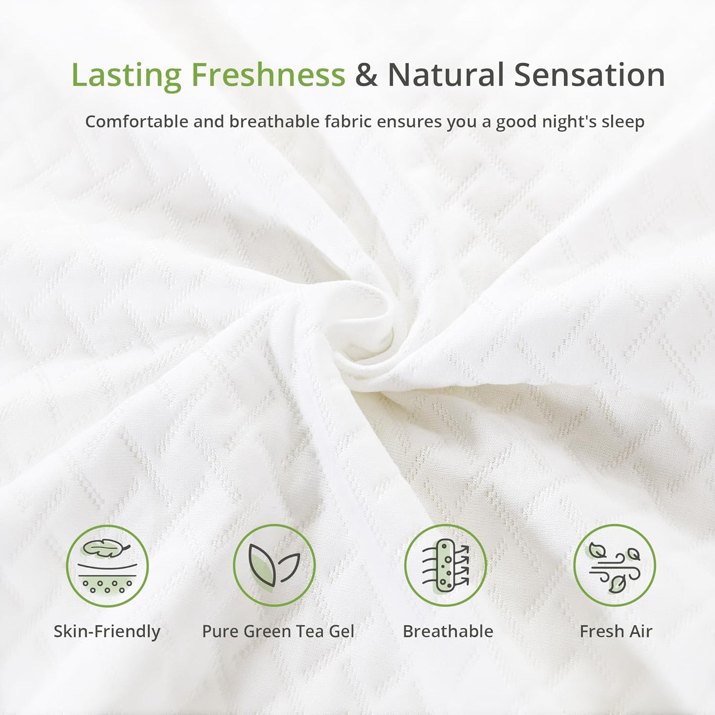 6 Inch Twin Mattress for Kids, Memory Foam Mattress with Cooling Green Tea Gel, Relieve Pressure with Medium Firm Support, CertiPUR-US Certified, 75''L x 38''W, White