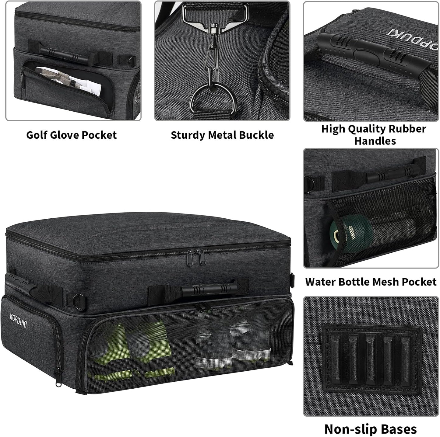 Extra Large Golf Trunk Organizer, Golf Gifts for Men Golfers, 20"x 14"x 10" 2 Layer Golf Trunk Organizer for Car, Water-resistant with Ventilated Compartment for 2 Pair Shoes and More Golf Accessories
