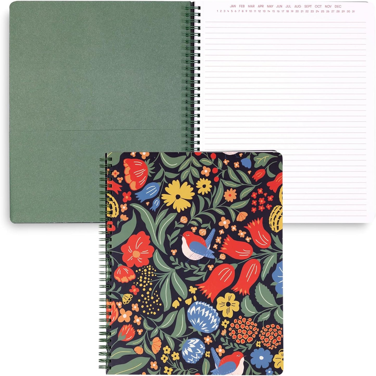Steel Mill & Co Large Spiral Notebook College Ruled for Journaling/School/Work, 11" x 9.5" with Durable Hardcover and 160 Lined Pages, Wanderlust