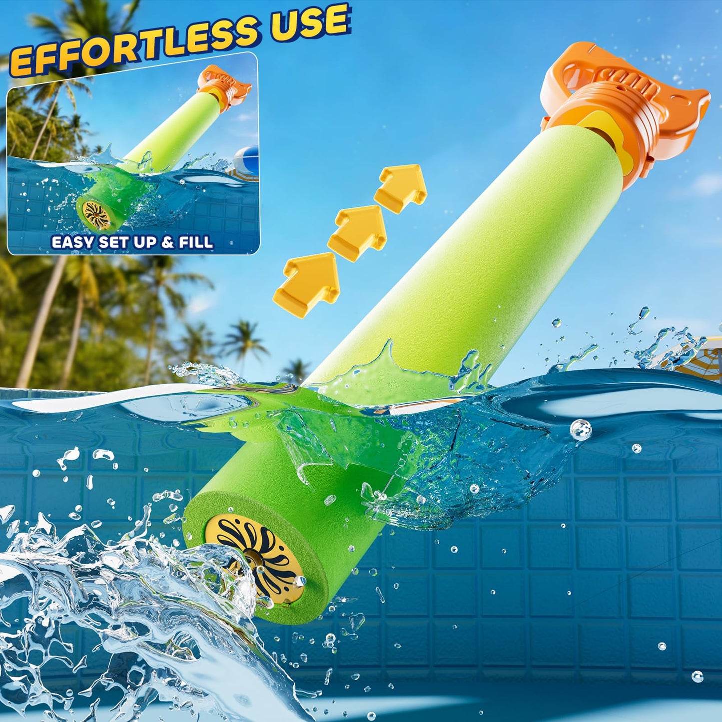 KIZONLY 6 Pack Water Squirter for Kids, Foam Water Pool Squirt Toy, Outdoor Swimming Beach Water Play, Pool Backyard Party Activities Birthday Gift Toy for Toddler Kid Ages 1-3 4-8 8-12