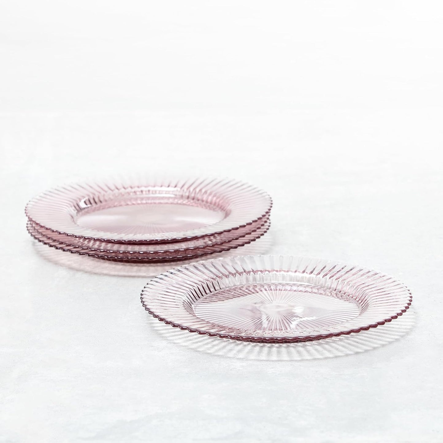 Fortessa Archie Glass 12 Piece Dinnerware Set, Service for 4, Pink
