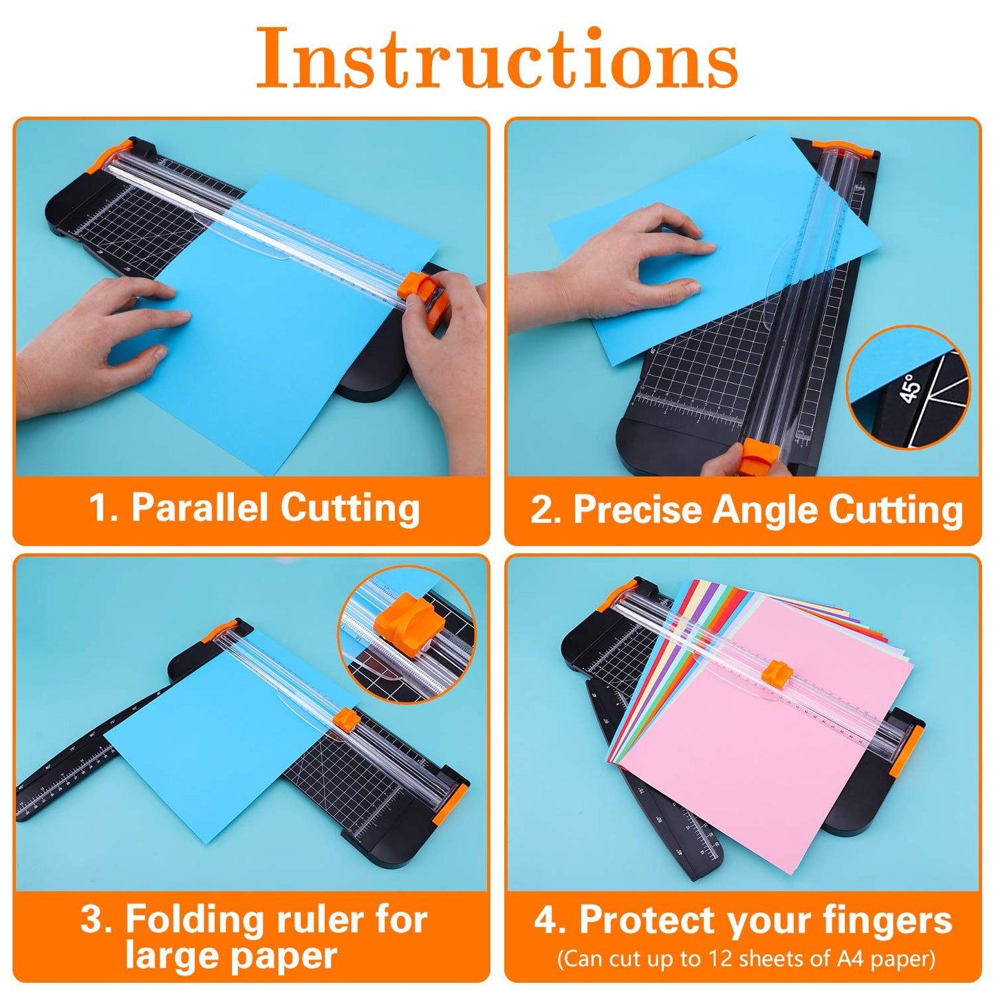 Famomatk 23PCS Weeding Tools for Vinyl, Craft Weeding Tools Set with 12Inch Paper Cutter and Trimmer for Scrapbooking,Silhouettes,Cameos,Lettering,Cutting,Craft Paper, Labels and Cardstock(Black)