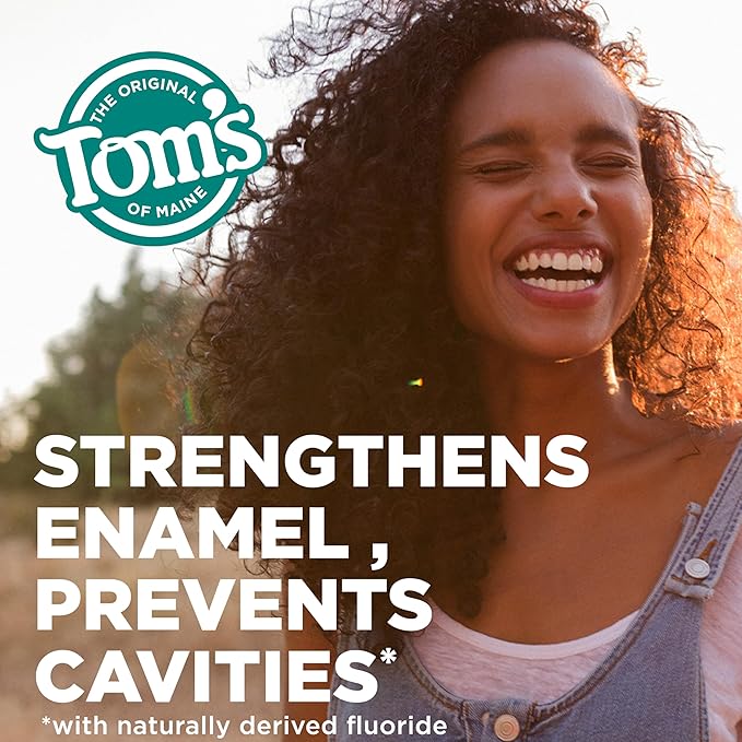 Tom's of Maine Whole Care Natural Toothpaste with Fluoride, Spearmint, 4 Ounce (Pack of 3), (Packaging May Vary)