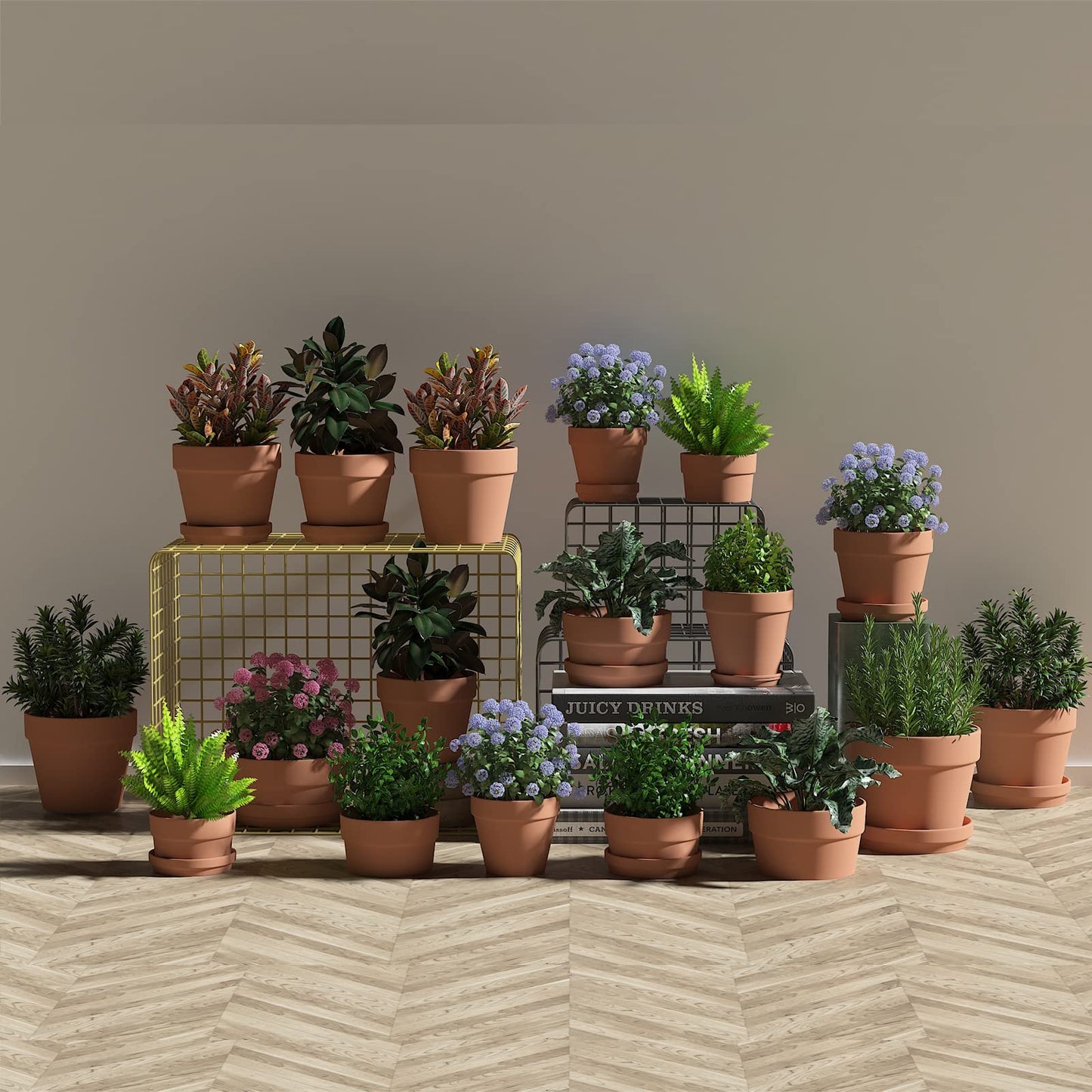 Fcacti 9 Inch Clay Pot for Plant with Saucer - 2 Pack Large Terra Cotta Plant Pot with Drainage Hole, Clay Planters Pot, Terracotta Pots for Indoor Outdoor Plant