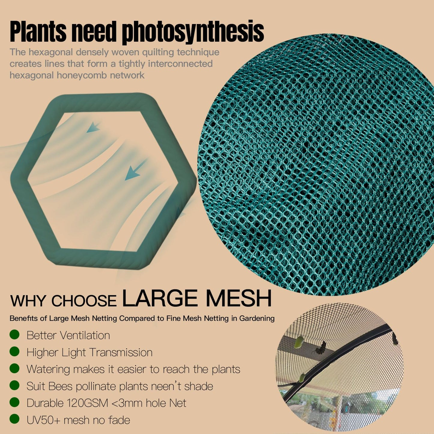 Poray Large Tunnel 73''x37''x61''Plant Netting Cover,5FT Tall Crop Cage Tomato Netting,Pest Guard Cover for Vegetables &Fruits,Durable Gardening Net for Plant and Animal